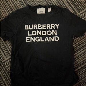 Burberry Kids Tee in Black with White Print
